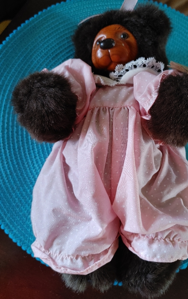 Raikes Bear playtime Cookie girl Bear 12" . Original pink dress. Good condition.